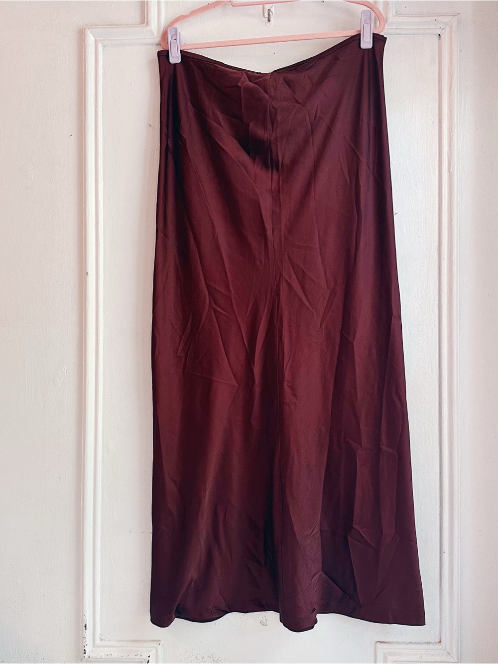Lioness Satin Maxi Skirt in Deep Chocolate Brown XL Australian flowy Classic - Picture 2 of 7